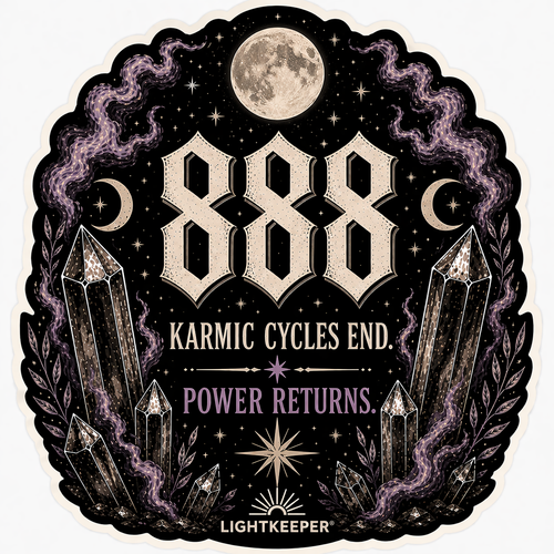 888 Sticker- Karmic Cycles End. Power Returns.