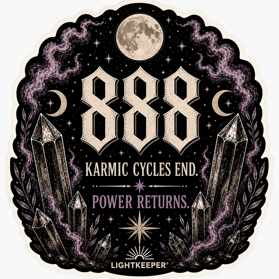 888 Sticker- Karmic Cycles End. Power Returns.