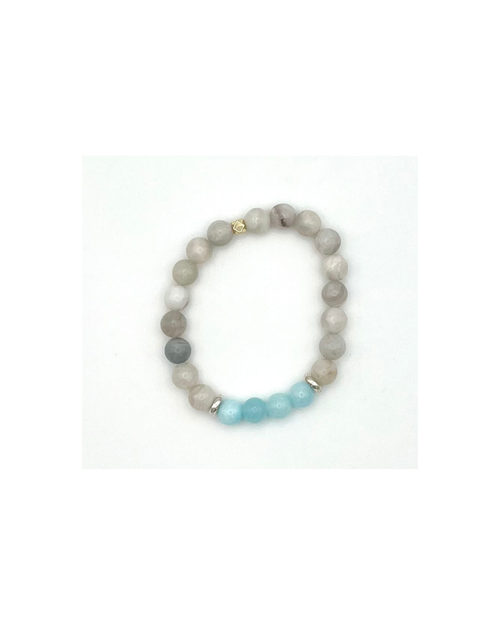 Moonstone & Aquamarine Bracelet- Calming Flow