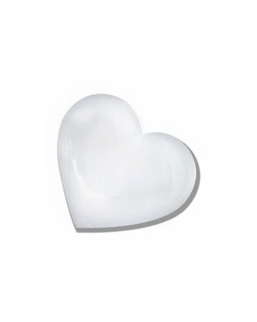 Selenite Carved Heart- Charge & Cleanse
