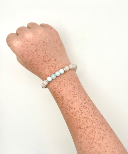 Moonstone & Aquamarine Bracelet- Calming Flow